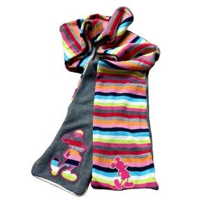 Disney Mickey Mouse Adult Multicolor Striped Knit Scarf